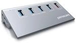Primewire - USB HUB 3.2 Gen1, USB Adapter, USB Verteiler, 5-Port, kompatibel mit