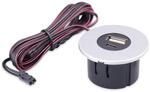 Einbau USB-Hub 2 in 1 Silbergrau USB und USB-C, silbergrau, Steckdose f&uuml;r