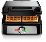 Arendo Doppel-Waffeleisen f&uuml;r belgische Waffeln, 1600 W, stufenloser