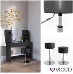 VICCO Design Hocker / Schminkhocker h&ouml;henverstellbar in schwarz