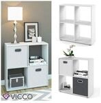 VICCO Raumteiler TETRA 4 F&auml;cher Wei&szlig; - B&uuml;cherregal W&uuml;rfelregal Standregal Regal