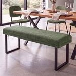 Sitzbank MCW-O81, Polsterbank Garderobenbank Esszimmerbank, Metall Stoff Chenille