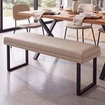 Sitzbank MCW-O81, Polsterbank Garderobenbank Esszimmerbank, Metall Kunstleder 120cm ~