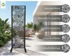 Dekoratives Metallpaneel Metallsichtschutzwand ca. 150 x 50 cm - Schwarz Flieder