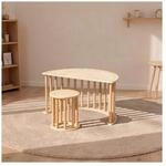 HOME DELUXE Kinderwippe inkl. Hocker und Auflage NALAN &ndash; Natur