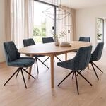 6er-Set Esszimmerstuhl MCW-O48, K&uuml;chenstuhl, drehbar Auto-Return, Stoff/Textil