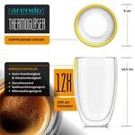 Arendo Thermogl&auml;ser 12er-Set, je 450 ml, doppelwandiges Borosilikatglas, ohne