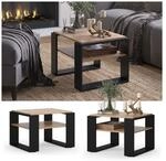 Vicco Couchtisch Helm Eiche Schwarz 65,6 x 46,2 cm mit Ablage