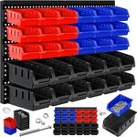 Masko&reg; Stapelboxen Wandregal 32tlg Box Sichtlagerk&auml;sten Sch&uuml;ttenregal Steckregal