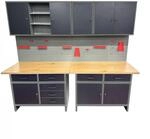 Prestige Works Werkstattwand Werkstatt Set Metall 240cm Werkbank Werkzeugschrank
