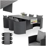 Juskys Premium Gartengarnitur Sitzgruppe Costa Luna - 7-teilig mit Tisch &...