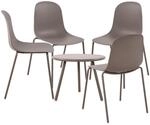 CLP 4er Sitzgruppe Mindin I Garten-Set 4x Stuhl stapelbar und 1x Tisch I Outdoor-Set