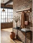 Wandgarderobe Akazie Massivholz Metall Modern 90x19x9 cm