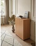 Schuhschrank Holz mit 4 F&auml;chern und 2 T&uuml;ren, Braun 60x35x90 cm