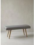 Sitzbank Stoff Massivholz Retro Stil gepolstert, Grau 38x117x51 cm