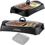 Steinborg Tischgrill mit Antihaftplatte Fettauffangschale Temperaturregelung