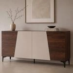 Sideboard MCW-Q83, Kommode Schrank T&uuml;ren 3D-Struktur Stauf&auml;cher MDF Melamin