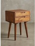 Nachttisch &ndash; Massivholz, 47x66x36 cm, 2 Schubladen, Landhausstil