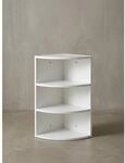 Eckregal Holz Wandmontage Runder Front Modern, Wei&szlig; 30x30x60 cm