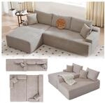 Juskys Sofa Coredo Links - Ecksofa 3 Sitzer, Couch in L Form mit Ottomane -...