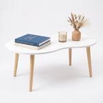 VCM Couchtisch, Beistelltisch im Retro-Design, 90 x 50 cm, Wohnzimmertisch mit