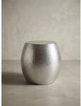 Beistelltisch Aluminium Rund Orientalisch Hammerschlag, Silbern 42x42x42 cm