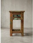 Beistelltisch &ndash; Massivholz, Shabby Chic, mit Schublade, 30x30x50 cm
