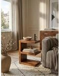 Beistelltisch Massivholz E Cube Landhausstil Design MUMBAI, Dunkelbraun 30x45x60 cm