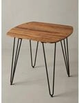 Esszimmertisch &ndash; Quadratisch Massivholz Braun 80x80x76 cm Metallbeine