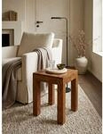 Beistelltisch Massivholz Landhausstil Design MUMBAI, Dunkelbraun 35x35x45 cm