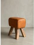Sitzhocker &ndash; Echtleder, 40x30x47 cm, Turnbock-Design