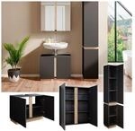 Vicco Badm&ouml;belset Gloria Anthrazit Sonoma modern Badezimmer Spiegelschrank