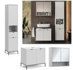 Vicco Badm&ouml;bel-Set Eliza Wei&szlig; 3 Teile mit Hochschrank