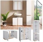 Vicco Badm&ouml;belset Gloria Wei&szlig; Sonoma modern Badezimmer Spiegelschrank