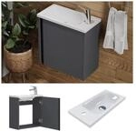 Vicco Waschbecken mit Unterschrank Kleo, 50 cm, Waschtisch mit T&uuml;r, Anthrazit