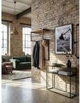 Wandgarderobe Mango Massivholz Metall Modern 60x76x26 cm mit Hakenleiste, Ablage und