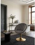 Loungesessel Samt mit R&uuml;ckenlehne, drehbar im modernen Design, Grau 67x62x100...