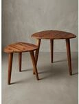 Beistelltisch Set &ndash; 2-teilig, Massivholz braun, schmal
