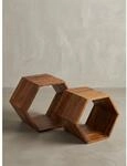 Beistelltisch Set &ndash; 2-teilig, Massivholz braun, klein