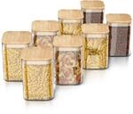 Arendo Vorratsgl&auml;ser 8er-Set, je 1,65 l, quadratisch, Borosilikatglas mit