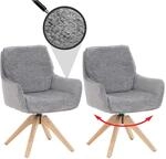 2er-Set Esszimmerstuhl MCW-Q37, K&uuml;chenstuhl drehbar, Stoff (680g/m&sup2;) Chenille Holz