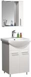 VCM 3-tlg. Waschplatz Waschtisch Unterschrank 55 cm Badm&ouml;bel Set mit Waschbecken