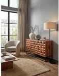 Sideboard &ndash; Mango Massivholz/Metall, 145x81x45&nbsp;cm, 2 T&uuml;ren, mit Schubladen