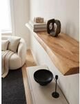 Wandregal Massivholz Baumkante Landhausstil, Akazie 115x25x4 cm