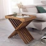 Beistelltisch &ndash; Massivholz Klappbar 55x38 cm Landhaus