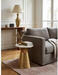 Beistelltisch &ndash; Rund Marmor Wei&szlig; Metall Gold 35x35x45 cm