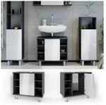 VICCO Waschbeckenunterschrank FYNN Wei&szlig; / Anthrazit - Badschrank Kommode Waschtisch