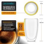Arendo Thermogl&auml;ser 8er-Set, je 450 ml, doppelwandiges Borosilikatglas, ohne...