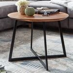 FineBuy Couchtisch Sheesham Massivholz rund &Oslash; 60 cm Wohnzimmertisch Holz