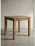 Esstisch Mango Massivholz Quadratisch Landhausstil WL5.077, Hellbraun 80x80x76 cm